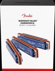 Fender Midnight Blues Harmonica 3 Pack lūpinės armonikėlės